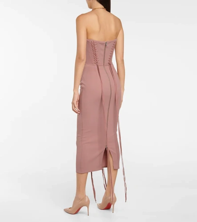 Shop Alex Perry Miran Stretch-crêpe Midi Dress In Pink