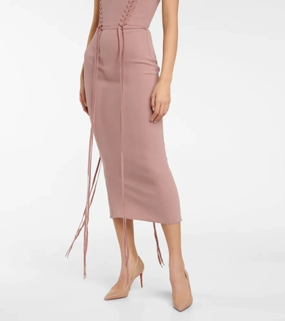 Shop Alex Perry Miran Stretch-crêpe Midi Dress In Pink