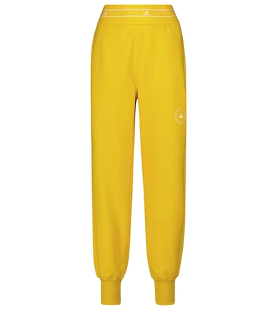 Shop Adidas By Stella Mccartney Sc High-rise Sweatpants In Yellow