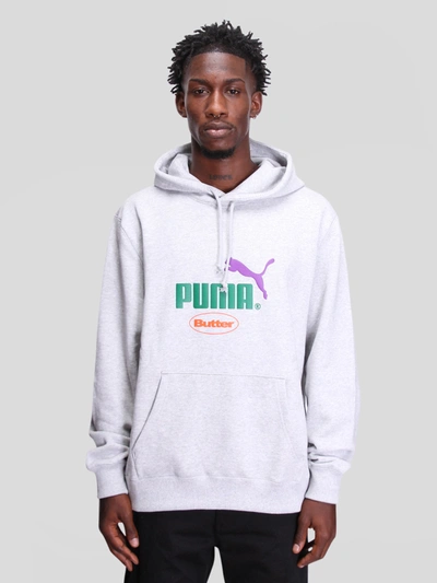 Shop Puma Butter Goods Hoodie In Light Grey Heater