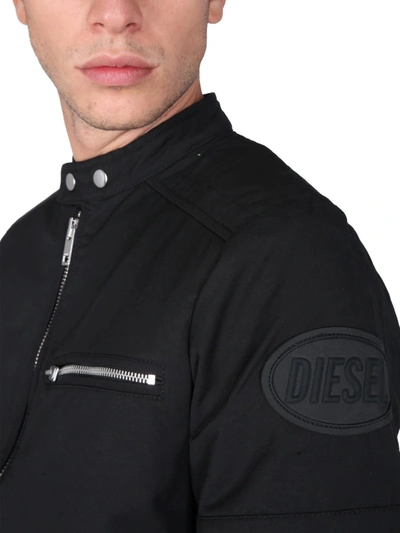 Shop Diesel "j-glory" Biker Jacket In Black