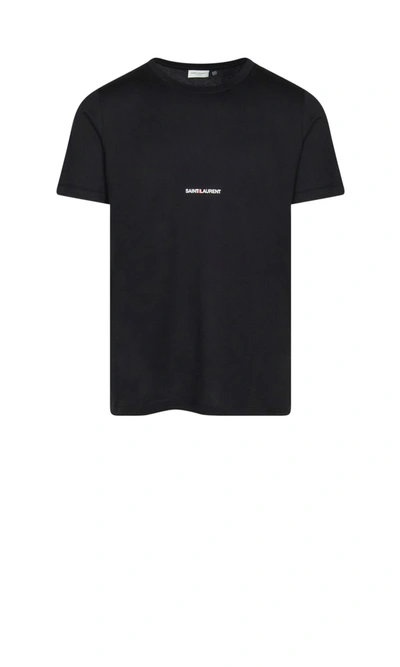 Shop Saint Laurent Logo T-shirt In Black
