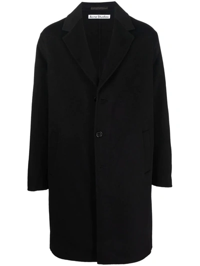 Shop Acne Studios Notched-lapels Single-breasted Coat In Schwarz
