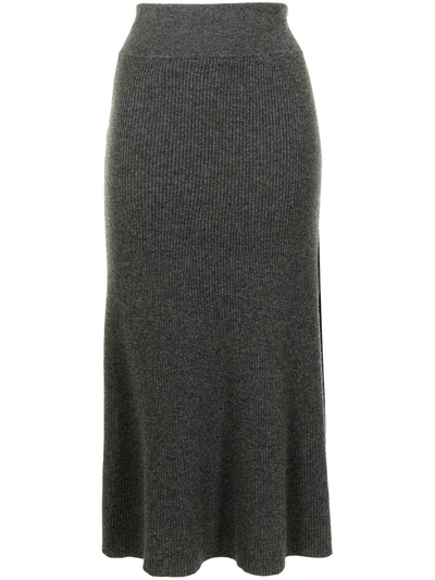 Shop Cashmere In Love River A-line Cashmere Skirt In Grau