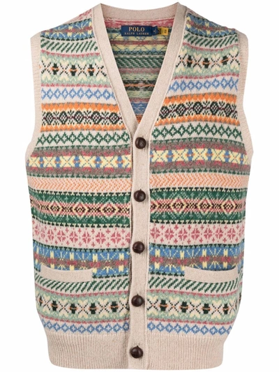 Polo Ralph Lauren Buttoned-up Wool Vest In Mehrfarbig | ModeSens
