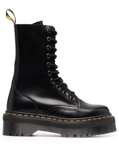 Shop Dr. Martens' Jadon Smooth Leather Boots In Schwarz