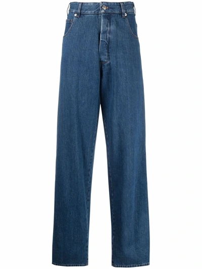 Shop Kwaidan Editions High-waisted Straight-leg Jeans In Blau