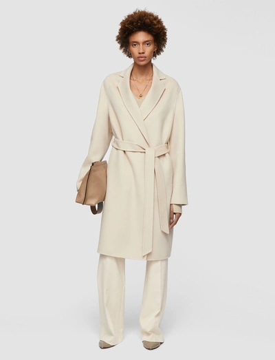 Shop Joseph Double Face Cashmere Cenda Long Coat In Champagne