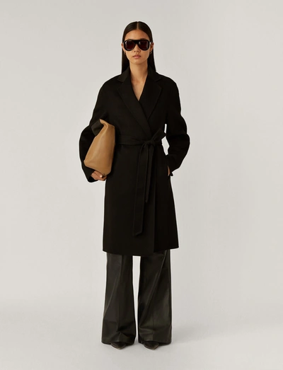 Joseph Double Face Cashmere Cenda Long Coat In Black