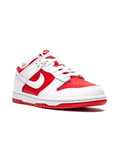 Shop Nike Dunk Low "white/university Red" Sneakers