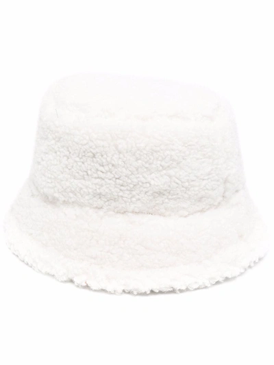 Shop Apparis Amara Shearling Bucket Hat In Weiss