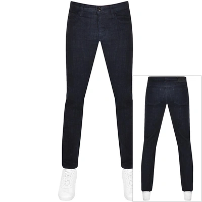 Shop Armani Collezioni Emporio Armani J21 Regular Jeans Dark Wash Navy
