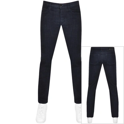 Armani Collezioni Emporio Armani J21 Regular Jeans Dark Wash Navy In Navy