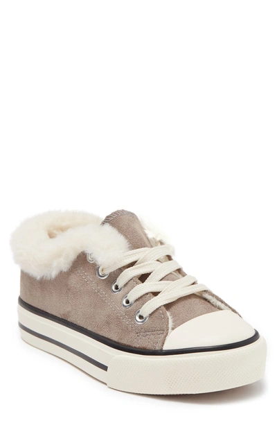Shop Olivia Miller Omg Low Top Faux Fur Sneaker In Grey