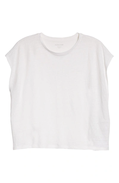 Shop Eileen Fisher Boxy Crewneck Top In White