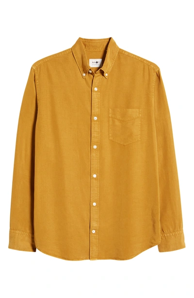 Shop Nn07 Levon Slim Fit Button-down Shirt In Mustard
