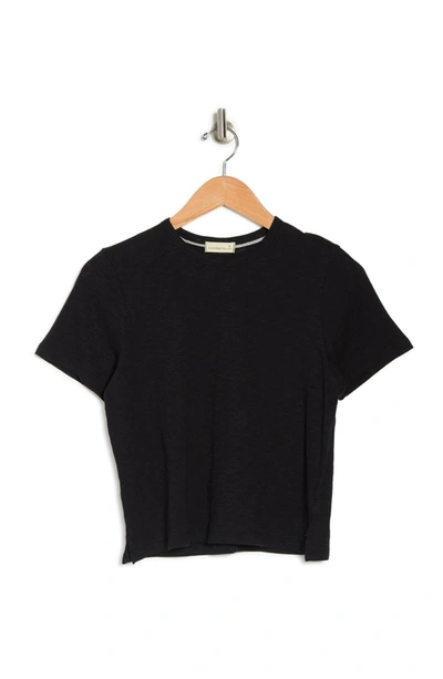 Shop Alternative Hayes Crop Slub Organic Cotton T-shirt In Black