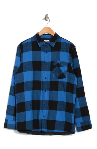 Shop Abound Buffalo Plaid Flannel Shirt Jacket In Blk- Blue Buffalo Pld
