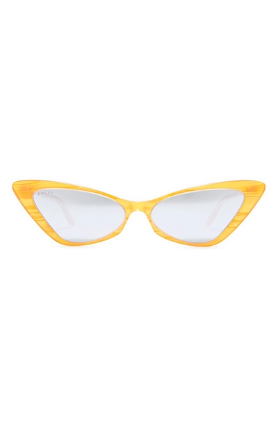 Shop Gucci 61mm Cat Eye Sunglasses In Honey