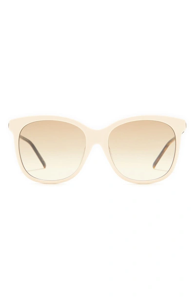 Shop Gucci 56mm Sunglasses In Ivory
