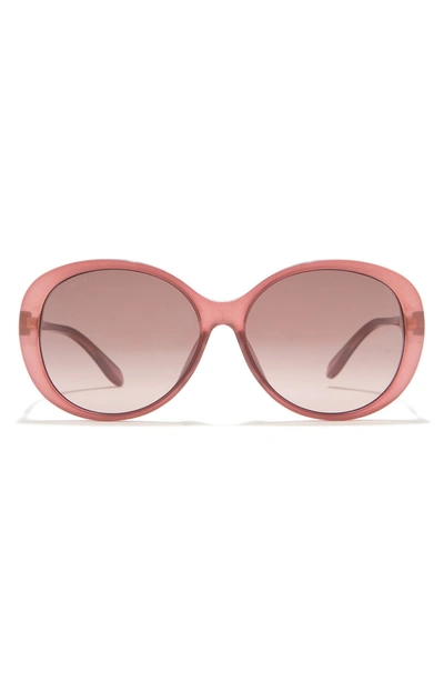 Shop Gucci 59mm Round Sunglasses In Dk Pink