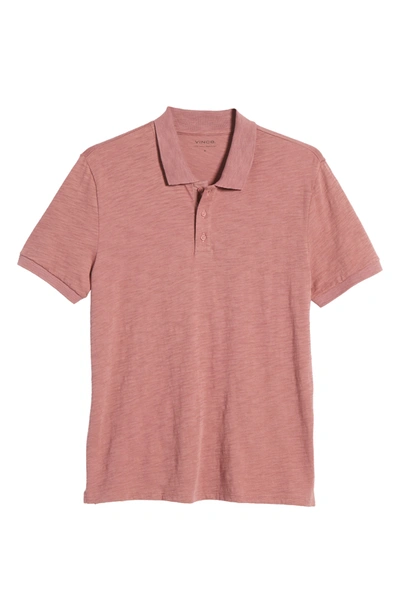 Shop Vince Classic Regular Fit Polo In Mulberry