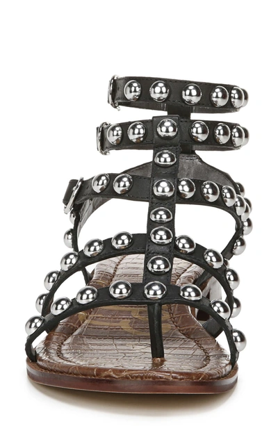 Shop Sam Edelman Eavan Studded Sandal In Black Leather/ Black