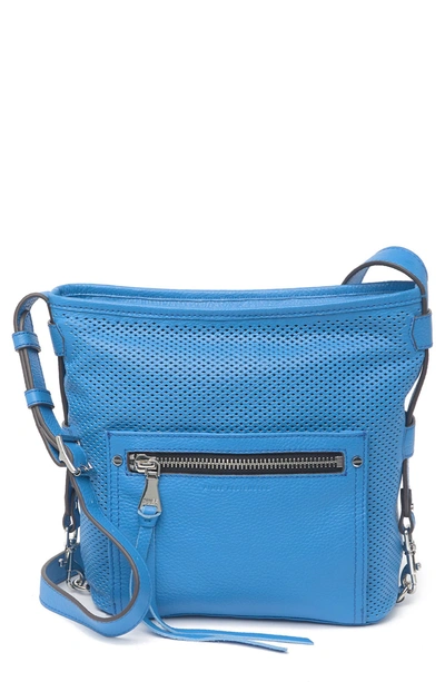Shop Aimee Kestenberg Misfit Perforated Leather Crossbody Bag In Sky Blue