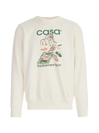 Shop Casablanca Equipment Printed Sweatshirt In Off White Equipement