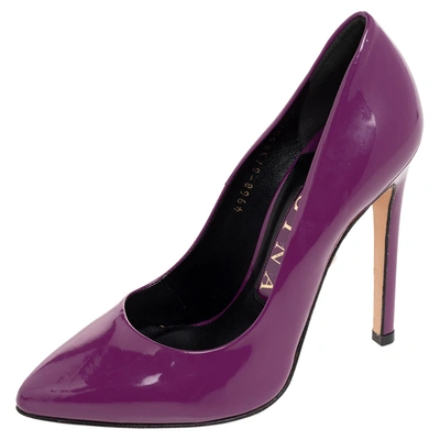 Pre-owned Gina Purple Patent Leather Pumps Size 36