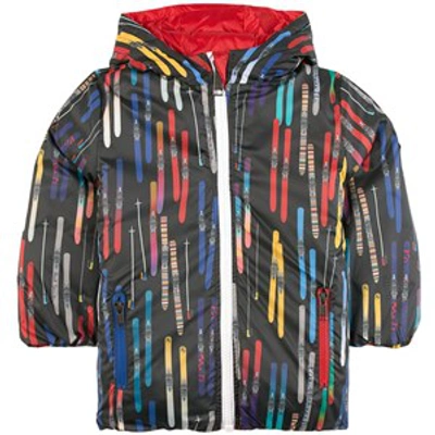 Paul Smith Junior All Over Print Nylon Puffer Jacket In Black