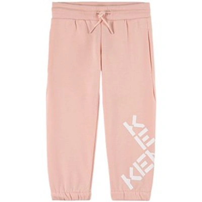 Shop Kenzo Kids Pink Logo Sweatpants