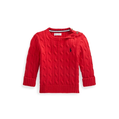 Shop Ralph Lauren Cable-knit Cotton Sweater In Rl 2000 Red