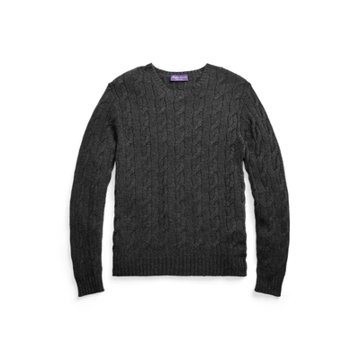 Shop Ralph Lauren Cable-knit Cashmere Sweater In Dark Grey Melange