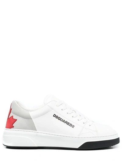 Shop Dsquared2 White Appliqué Low-top Sneakers