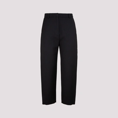 Shop Totême Cropped Leg Tailored Trousers In Black