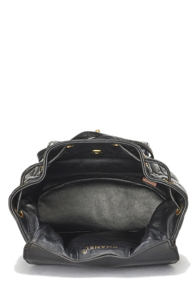 Pre-owned Chanel Black Quilted Lambskin 'cc' Classic Backpack