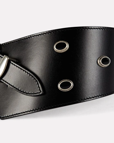 Shop Isabel Marant Asymmetrical Leather Belt In Black