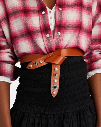 Shop Isabel Marant Lecce Knotted Leather Belt In Brown