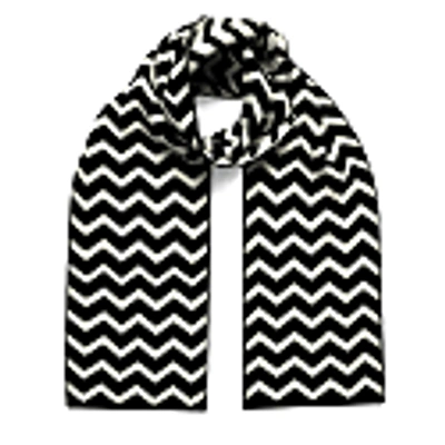 Ingmarson Chevron Wool & Cashmere Scarf Black In Cashmere