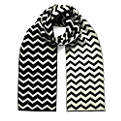Ingmarson Chevron Wool & Cashmere Scarf Black In Cashmere