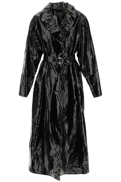 Shop Isabel Marant Single Breasted Belted Trench Coat In Black