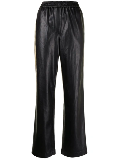 Shop Goen J Faux-leather Lounge Trousers In 黑色