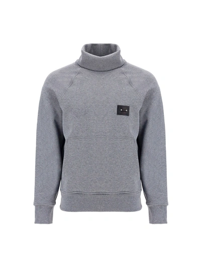 Shop Neil Barrett Logo Patch Rollneck Sweatshirt In Grey