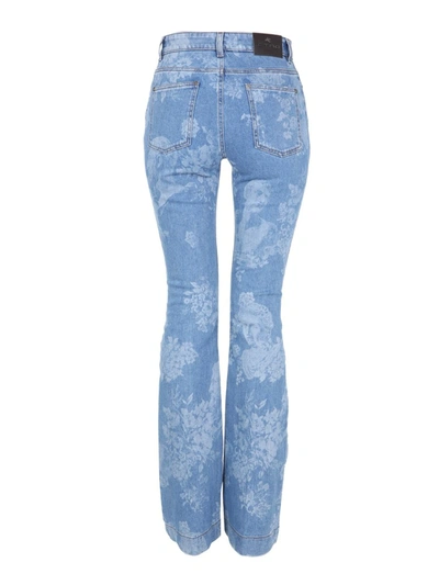 Etro Floral Print Jeans In Denim