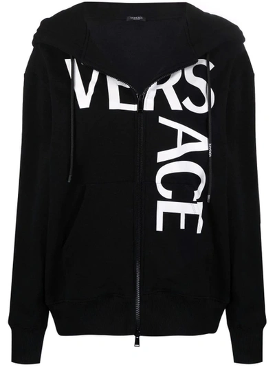 Shop Versace Multilogo Zip Hooded Jacket