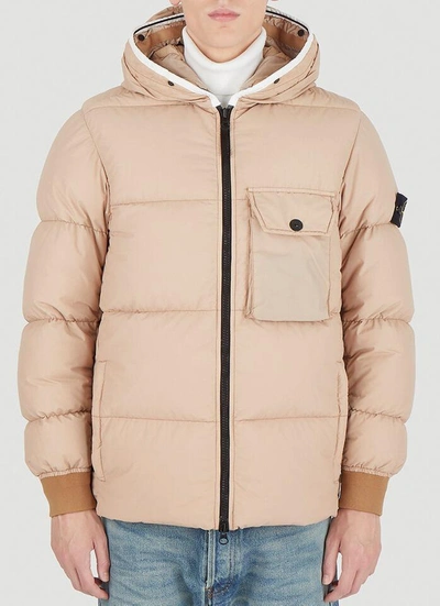 Stone Island Mens Antique Rose Brand-badge Padded Shell-down Hooded Puffer  Jacket L In Pink | ModeSens