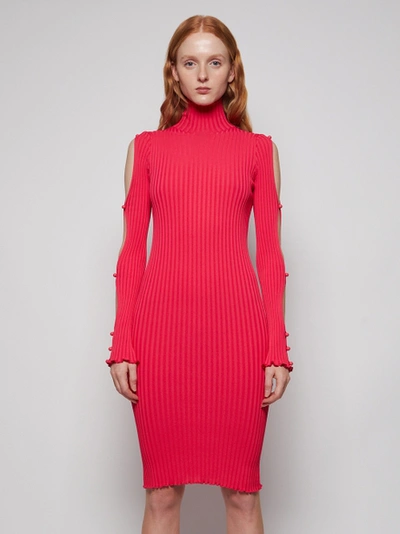 Shop Bottega Veneta Lightweight Rib Knit Dancer Dress Lollipop