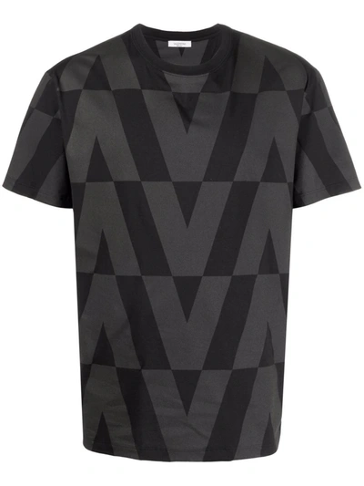 Shop Valentino Logo-print Cotton T-shirt In Black