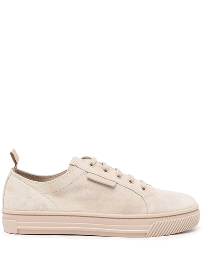 Shop Gianvito Rossi Low-top Suede Trainers In Neutrals